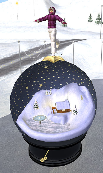 The finished snow globe with pose function